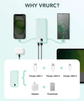 All In One 10000mAh Portable Charger With Built In Micro USB And Type C Cables And AC Wall Plug USB C Power Bank charging devices