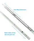 Beefy 13.5 Inch Metal Drawer Slides 2 Pack Full Extension Two Way Ball Bearing Side Mount Rails In Silver Steel