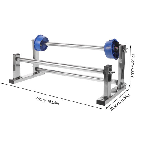 Manual Stretch Film Tool With Cutter And Adjustable Hand Operated Wrap Dispenser Stand For Easy Warehouse Wrapping Of Regular Supplies And Cargo Packaging Film In Lightweight Metal Plastic Construction 46cm base