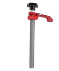 19mm Bench Dog Clamp With Pro Grade Aluminum Alloy Body And Pad for woodworking tasks, showing full clamp with quick-release mechanism.