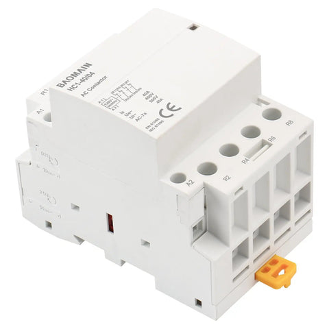 4 Pole Modular Contactor 120V AC 40A Heavy-Duty With 4NC Normally Closed Contacts, DIN Rail Mount, for HVAC, motors, pumps, lighting