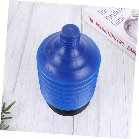 Heavy Duty Toilet Plunger Slays Stubborn Bathroom Clogs Quickly Without Breaking A Sweat Using Legit High Pressure Suction And Ergonomic Grip Handle, blue rubber cup design.