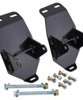 Hella Strong Steel LS Swap Motor Mounts For 67 To 72 Chevy C10 Pickup, black laser cut steel, includes bolts and hardware.