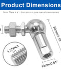 4 Pack M8 Right Thread Ball Head Joint Rod End Bearing Set, Universal Self Lubricating Ball Socket Joints for Cars, Hinges, Cabinets, 360 Degree Rotation, Durable Carbon Steel With Zinc Finish, M8 30mm dimension view