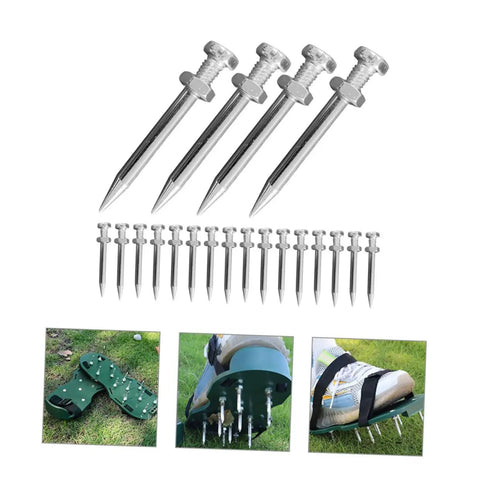 20 Piece Lawn Aerator Shoes Spikes Replacement Metal Pegs For Garden Soil Aeration And Lawn Care Tools Durable Aerator Shoe Spikes