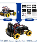 3MP Camera Expansion Pack For Smart Car Starter Kit DIY Robotics And STEM Coding Robot Kit For Kids Teens And Adults Real Time HD Video FPV Streaming Educational Maker Project For Hands On Learning, ESP32 car