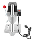 Mini Bench Drill Press 340W, 110V with sturdy cast iron base and speed control lever for jewelry making and DIY crafts.
