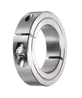 Split Shaft Collar Clamp On 1-1/2 Inch Bore 2-3/8 Inch OD 9/16 Inch Width 304 Stainless Steel Set Screw Style Heavy Duty