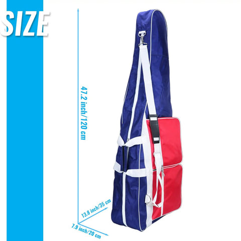 Durable Fencing Equipment Bag For Beginners Portable With Handle And Shoulder Strap, side view dimensions 47.2x13.8x7.9 inches