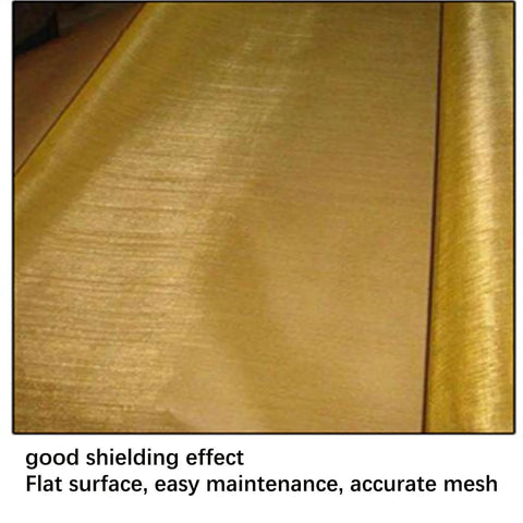 Copper Mesh For Impurity Filtration And EMF Shielding, Built Tough Wire Screen Net In Brass Tone 100 Mesh, 1x0.914m, flat surface view