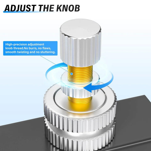 Close-up of adjustment knob for Aluminum 1/4 Inch NPT Air Flow Control Valve With Push To Connect Fitting In Line Speed Controller