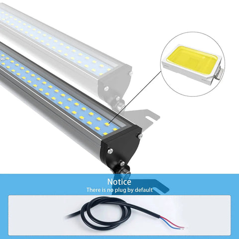 Industrial Workshop Light For CNC Machines And Lathe Tools, Tough As Nails Heavy Duty Tube Lamp, IP66 Waterproof, close-up view