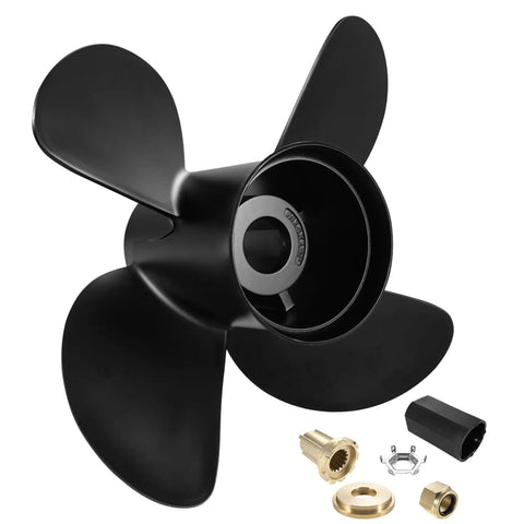 14X21 4-Blade Aluminum Boat Propeller 15 Spline RH For Mercury Outboard 135-300 HP Mercruiser Alpha One OEM 48-8M0084496 Hub Kit Included