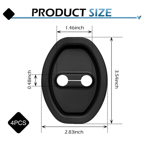 Upgrade Your Whip With These Sick Silicone Car Door Latch Covers To Kill The Loud Clunks And Keep The Ride Quiet Universal Automotive Lock Protectors Durable Rubber Guards For Cars Trucks And Suvs Adhesive Backed In Jet Black - Size dimensions.