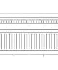 Rock Solid Cellular Pvc Deck Railing Kit With Aluminum Reinforcement 42 Inch High 120 Inch Long Pro Grade Balusters parts layout