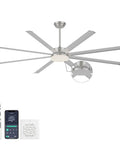 UOJ 84 inch large aluminum ceiling fan with or without lights, remote control, and sleek design for spacious rooms.
