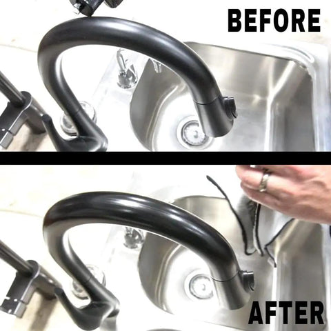Faucet cleaned with Faucet Wax Plus 7.6oz USA Made Water Based Cleaner And Polish For Water Stains Fingerprints And More Metal Wax