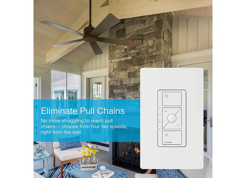 Caseta Wireless Smart Fan Speed Control No Fuss Easy Install With Pico Remote Compatibility in living room interior