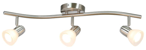 Three Light Kitchen Track Lighting With Modern S Shaped Ceiling Track Bar In Brushed Nickel Finish Lit Hardwired Track Light Kit