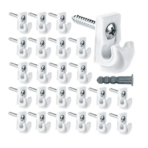 24 Piece Wall Clip Shelf Hooks Set For Wire Shelves And Cabinets Easy Install Loop Clips In Stainless Steel Durable Hardware