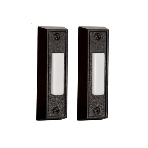 Flat black lighted push buttons from Wired Doorbell Kit With Flat Black Lighted Push Button And 16V Transformer, Modern Surface Mount Chime.