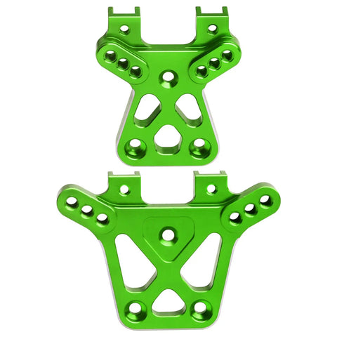 Aluminum Front And Rear Shock Towers For 1 By 18 Traxxas LaTrax Teton Desert Prerunner SST Beefed Up Upgrade Parts 6061 T6 Anodized Green Replaces Stock 7637 Includes Hardware
