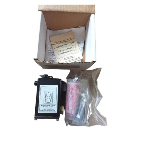 Front view of Amazon PA155 electric proportional valve with calibration card and pink-wrapped accessory in an open box.