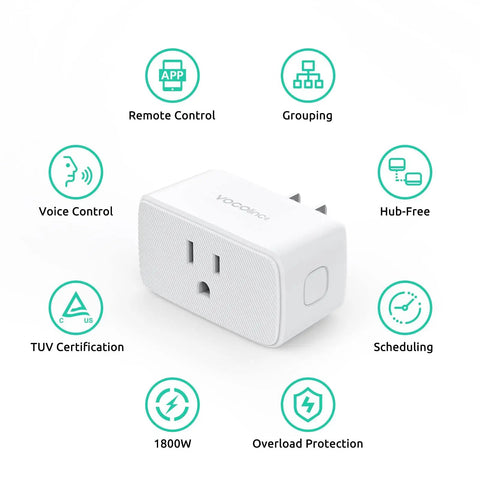 Smart Plug 4 Pack With WiFi Voice Control Works With Alexa Apple HomeKit Google Assistant Siri No Hub Required 15A 110 120V 2 4GHz