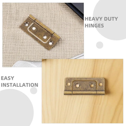 Heavy Duty Flush Cabinet Door Hinges Set, 10 Pieces, 304 Stainless Steel Vintage Style, Quiet Soft Close, Thickened 51x25x1.2mm