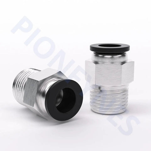 Pro Grade 10 Pack 3/8 Inch Push To Connect Fittings 3/8 OD NPT Thread Pneumatic Straight Connectors for air lines.