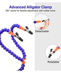 Advanced alligator clamp of Third Hand Soldering Table Clamp With 3X Magnifier And Five To Six Arms Flexible Gooseneck Helping Hands