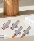 Heavy Duty Push To Open Door Latches For RV Cabinets And Closets Non Magnetic Touch Release Opener 4 Pack With 16 Screws Hidden Cupboard Drawer Catch Gray, product display on a table.
