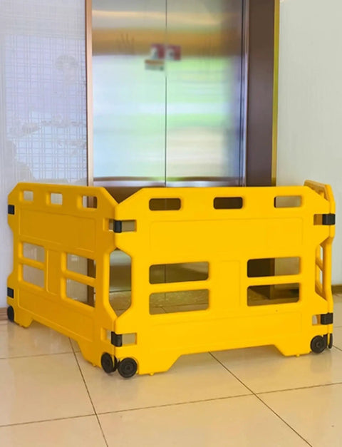 Rock Solid Safety Barricade Folding Security Gate Featuring High Visibility Temporary Pedestrian Fence Made For Crowd Control And Restricted Zones Using Heavy Duty Polyethylene For Zero Fuss Setup