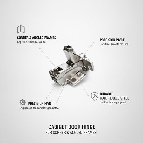 Nonstandard Angle Cabinet Door Hinge For Corner And Angled Frames Built From Cold Rolled Steel Kitchen Bath Hardware