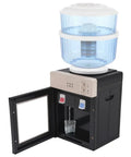 Hot And Cold Water Dispenser With Stainless Steel Liner Compact Desktop Cooler And Heater Three Temperature Settings For Home Office Bedroom Or Studio Use, open panel