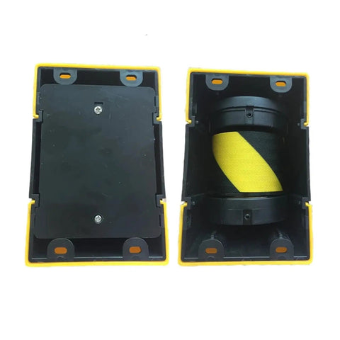 Wall Mounted Retractable Safety Barrier With Heavy Duty Black Yellow Isolation Cord For High Traffic Areas Featuring Rock Solid Stands And Easy Glide Reel For Hassle Free Line Sorting