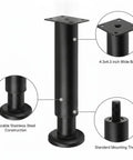 Stainless Steel Adjustable Furniture Leg With Wide Base For Sofa And Cabinet Heavy Duty Height Adjustable From 3.9 To 5.5 Inches Replacement Support