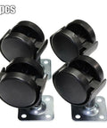 Heavy Duty 4 Pack 40mm Swivel Furniture Casters With 34x34mm Plate, Metal Ball Bearing, Silent Brakes, Trolley Rollers for tables