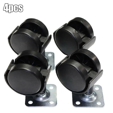 Heavy Duty 4 Pack 40mm Swivel Furniture Casters With 34x34mm Plate, Metal Ball Bearing, Silent Brakes, Trolley Rollers for tables