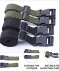 Military Green Nylon Lashing Straps With Snap Buckle 2 Pack For Camping And Backpacking, black and green nylon straps