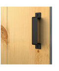 6-1/2 Inch Sliding Barn Door Handle Pull Set Of 4 In Black Steel For Doors Gates Garages Sheds And Closets, Anti Rust.