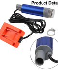 Heavy Duty Cordless Diesel Transfer Pump 40-60 L/min Fast Flow Oil Water Submersible Battery Powered Portable Refill Unit For Farms Jobsites with blue casing and orange switch.