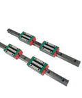 Two Pack HGR20 Square Linear Guide Rails With Four HGH20CA And HGW20CC Block Carriages For CNC Router Engraving And Precision Motion Devices, 500mm Rails on white