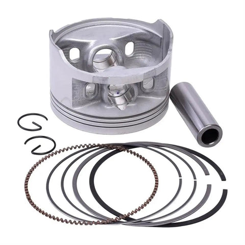 Premium Piston Ring Set And Cylinder Head Gasket Kit Compatible With TRX500FE 2A includes piston, rings, and retaining clips.