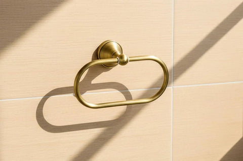 Oval Towel Ring Brushed Bronze Antique Brass Finish Wall Mounted Hand Towel Holder For Bathroom And Kitchen Durable Brass Rust Resistant Modern Concealed Screws Design