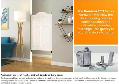 Heavy Duty Gravity Double Action Pivot Door Hinge For Saloon And Cafe Doors With Hold Open Feature Satin Chrome Finish 2 Pack