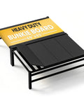 Queen Size Bunkie Board With Firm Anti Sag Under Bed Support Pad Flat Out Rock Solid Platform with black Oxford cloth design.