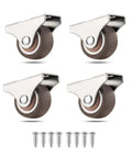 One Inch Fixed Caster Wheels Crafted From Heavy Duty TPR Rubber That Glides Smooth As Butter For Straight Line Drawer Glide And Absolute Zero Noise Under Bed Storage Setup Pack Of Four with mounting screws