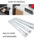 Full Extension Drawer Slides 2 Pack Heavy Duty Metal Cabinet Runners With Smooth 2 Section Telescoping Rails For Kitchen Bathroom Closet Organizers Easy Replacement, white metal rails
