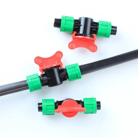 Irrigation In Line Barbed Shut Off Valve With Locking Fitting For Half Inch Drip Tape Tubing Sprinkler System Includes 4 Pack